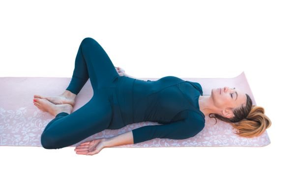 Supta baddha konasana (reclining bound angle pose)
