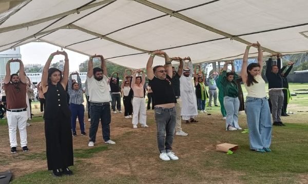 Corporate yoga training at majid al futtaim dubai